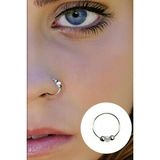 Begonia Accessories 925 Ayar Gümüş 3 Top Boncuklu Hızma Klasik Oval Şekil Özellikli - Beyaz