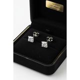 Begonia Accessories 925 Ayar Gümüş Minimal Kare Zirkon Taşlı 1 Çift 7 mm Küpe – Unisex Gümüş Takı, Zarif & Şık Tasarım, Günlük ve Özel Gün Kullanımı, Minimal Tek Taş, Hediye İçin Kutulu