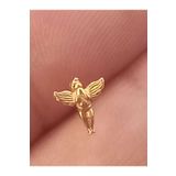 Begonia Accessories 925 Ayar Gümüş Zirkon Taşlı Gold Melek Hızma Piercing