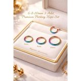 Begonia Accessories Cerrahi Çelik, 6 mm 8 mm 10 mm Çap, 3 Adet Rainbow Kaplama Septum Kilitili Halka Piercing Küpe Set, Kaş, Dudak, Burun, Kulak Kullanımına Uygundur - 6-8-10 mm - Çok Renkli