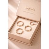 Begonia Accessories Cerrahi Çelik, 8 mm Çap, 3 Adet Rose Gold Kaplama Septum Kilitili Halka Piercing Küpe Set, Kaş, Dudak, Burun, Kulak Kullanımına Uygundur