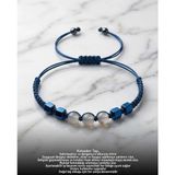 Begonia Accessories Kalsedon Doğal Taş Bilekik Unisex Ayarlanabilir Bilek Sakinleştirici Enerji Taşı Iletişim ve Denge - Standart - Renkli Taşlar