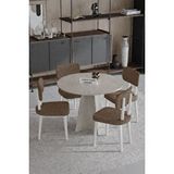 Begonya 90x90 Yuvarlak 4 Sandalyeli Masa Sandalye Takımı, Salon Takımı , Mutfak Masa Takımı Kahverengi