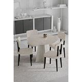 Begonya 90x90 Yuvarlak 4 Sandalyeli Masa Sandalye Takımı, Salon Takımı , Mutfak Masa Takımı Siyah