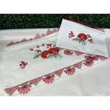 Begonya Ev Tekstili El Işi Analı-Kızlı Havlu - 50 x 90 cm - Krem - Kırmızı