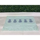 Begonya Ev Tekstili El Işi Havlu - 50 x 90 cm - Açık Mavi - Bej - Beyaz