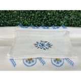 Begonya Ev Tekstili El Işi Mutfak Havlusu - 30 x 50 cm - Beyaz - Bej