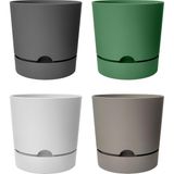 Begonya Saksı Tabaklı Drenajlı Mat Plastik Çiçek Saksısı (4 Adet, 1,8 Litre, 15CM, Karışık - Çok Renkli