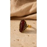 Begora Akik Taşı Bakır Yüzük Vintage Kadın Yüzük Otantik Yüzük Doğal Taş Yüzük
