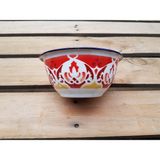Begüldan Kırmızı Sarı Çiçekli Çinko Kase R=14 cm BEG_2642