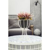 Begüsa 25 Cm Yükseklikte Beyaz Metal Saksılık Modern Stil ile İç ve Dış Mekan Kullanımı