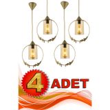 Begüsa 4 Adet Haliç Tekli Avize Eskitme Bal Akrilik
