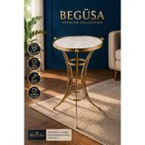 Begüsa Fas Sehpa Eskitme Mermer Ahşap