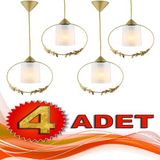 Begüsa Haliç Tekli Eskitme Beyaz Akrilik 4 Adet Açık Yeşil Avize