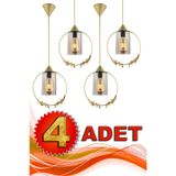 Begüsa Haliç Tekli Eskitme Füme Akrilik 4 Adet Avize