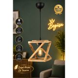 Begüsa Kafes Tekli Ahşap Avize