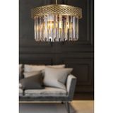 Begüsa Sitrus 3.lü Eskitme Lux Kristal Taşlı Avize - Renkli