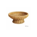 BehaHome Premium Hasır Ayaklı Meyvelik Sepet 25 cm | Dekoratif Sunumluk, Masa Üstü Organizer & Doğal Rattan Servis Tabağı