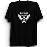 Behemoth, Double Headed Eagle Logo, Rock Metal Müzik Grubu Baskılı, Unisex, %100 Pamuk Tişört - 3XL - Siyah