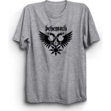 Behemoth, Double Headed Eagle Logo, Rock Metal Müzik Grubu Baskılı, Unisex, %100 Pamuk Tişört - XL - Gri