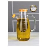 behila Bambu Kapaklı 1000 ml Borosilikat Cam Yagdanlik/Sirkelik