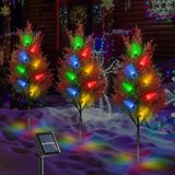 BeHiller Çilek Noel Süslemeleri Dış Mekan, 2 Paket 40LED C6 Çilek Ağacı Güneş Bahçe Işıkları Noel Süsleri Hediye Dekoru, Ev/Çim/Sundurma Dekoru için Güneş Noel Ağacı Işıkları