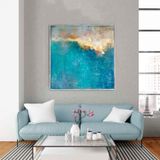Behind The Clouds Yağlı Boya Dokulu Tablo 80X80 Gümüş Çerçeveli