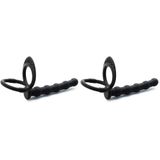 BeHorny silikon anal boncuklar, penis halkalı. Uzunluk: 13,5 cm. Maksimum çap: 2,5 cm. Siyah. (2 paketi)