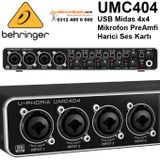Behringer UMC404 USB Midas Mikrofon PreAmfi Ses Kartı