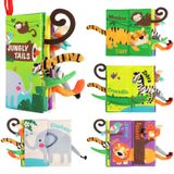 Beiens kumaş kitap bebekler için, bebek kitabı dokunmatik kitap çatırtı kitabı 0 aydan itibaren bebek, interaktif resimli kitap bebek oyuncak peluş oyuncak bebek kitapları kumaş kitaplar bebek arabası oyuncak erkek kız hediye