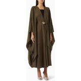 Beige Collection Ayarlanabilir Bel Kemeri ve Kaftan Kollu Abaya ile Sheila Hedersiz Şıklık ve Rahatlık - Yeşil - 54