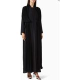 Beige Collection Modern Şıklık ve Zarafet Sunan Fırfırlı Abaya Seti ile Her Ortama Uygun Stil - Siyah - 54