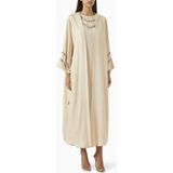 Beige Collection Şık Abaya ve Elbise Seti Günlük ve Gece Kullanımı Için Rahat ve Zarif Tasarım - Bej - 54