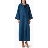 Beige Collection Şık Abiye ve Şeyla Tunik Rahat Kesim Etek Uçlu Yaka Butonlu Cepli Tasarım - Mavi - 58