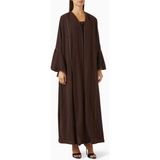 Beige Collection Şık ve Hareketli Ruffle Manşetli Abaya ile Günlük ve Özel Davetlerde Zarif Görünüm - Kahverengi - 54