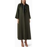 Beige Collection Şık ve Rahat Açık Ön Abaya Ile Sheila Kıyafeti Her Ortama Uygun Tasarım - Yeşil - 56