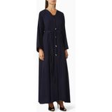 Beige Collection Şıklığı Yansıtan Bel Detaylı Düğmeli Abaya ile Her Ortama Uyum Sağlayın - Mavi - 52