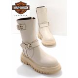 Beige Leather Kadın Bot & Bootie HD0777056603 - Bej