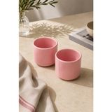 Beige & Stone 2'li Set Pembe Seramik Kupa 175 ml Minimal Kahve Kupası Çay Fincanı Espresso ve Türk Kahvesi Bardağı