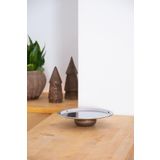 Beige & Stone Ahşap Ayaklı Metal 23 cm Tatlı Meyve Servis/sunum Tepsisi