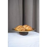 Beige & Stone Ahşap Tabanlı Gold 23 cm Yuvarlak Servis/sunum Tabak Dekoratif Stand