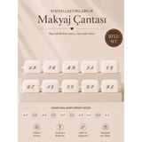 Beige & Stone Beyaz Kişiye Özel Harf Nakışlı 10'lu Pamuklu Hediyelik Kadın Makyaj Kozmetik ve Seyahat Çantası Seti