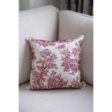 Beige & Stone Bordo Kırlent Vintage Desenli 50x50 Dekoratif Yastık Kılıfı