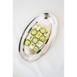 Beige & Stone Çelik 33 cm Salata Servis/Sunum Tepsi Metal Tabak