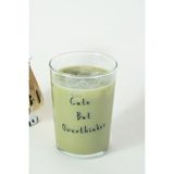 Beige & Stone Cute But Overthinker Cam Meşrubat & Su Bardağı - 510 ml - Şeffaf