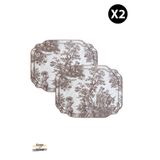 Beige & Stone Kahverengi Beyaz Vintage Nakış İşlemeli Amerikan Servis 2'li