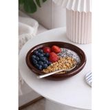 Beige & Stone Kahverengi Donut Seramik Yemek Tabağı – 21,5 cm