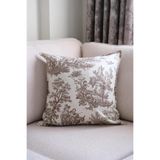 Beige & Stone Kahverengi Kırlent Vintage Desenli 45x45 Dekoratif Yastık Kılıfı