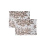 Beige Stone Kahverengi Pastoral Desenli Dikdortgen Amerikan Servis 2Li