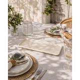 Beige & Stone Krem Paslanmaz Çelik Dikdörtgen Sunum ve Servis Tabağı 33X13 cm Kahvaltılık Pasta Tatlı Meyve Ikram Tabağı